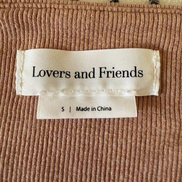 LOVERS + FRIENDS | Tyra Ribbed Midi Dress With Crossover Neckline and Slit Small - Picture 6 of 7